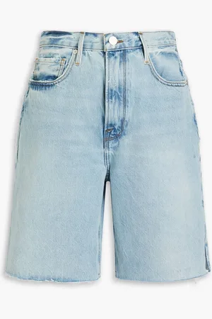 Frame Frayed denim shorts - Blue - 26