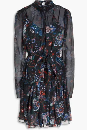 VERONICA BEARD Bolade printed silk-georgette mini dress - - US 0