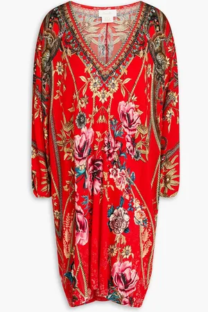 Camilla Crystal-embellished printed jersey mini dress - - S