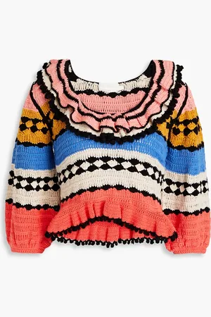 ZIMMERMANN Ruffled crocheted cotton sweater - - 0