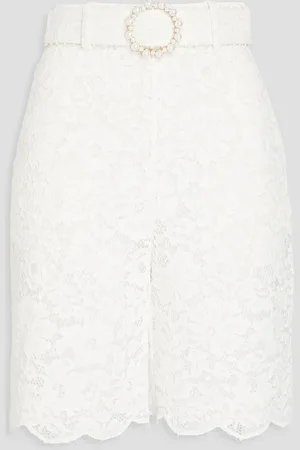 ZIMMERMANN Belted corded lace shorts - White - 2