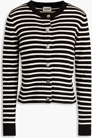 Claudie Pierlot Striped ribbed wool and cotton-blend cardigan - - 3