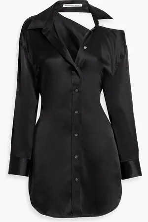 Alexander Wang Cutout silk-satin mini shirt dress - - US 0