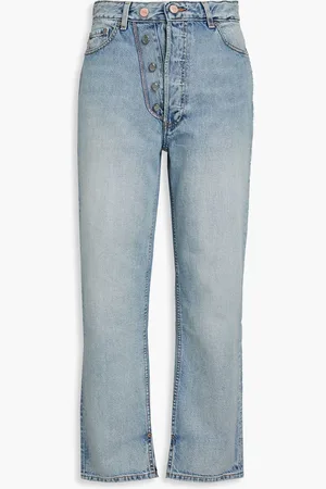 Ganni Faded high-rise straight-leg jeans - Blue - 32W-32L