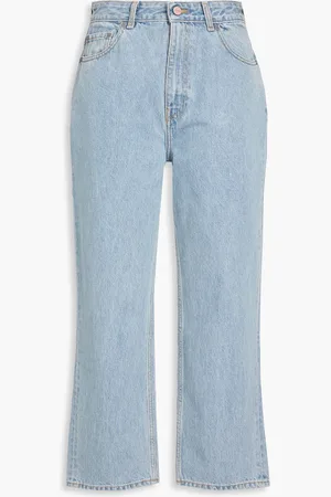 Ganni Cropped high-rise straight-leg jeans - Blue - 30W-32L