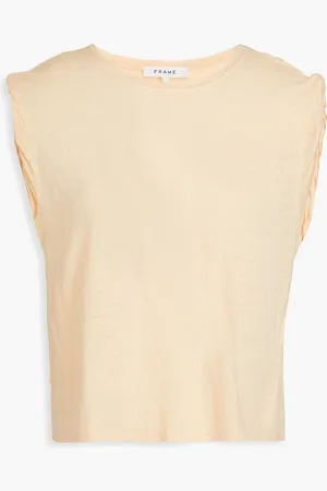 Frame Slub linen top - Orange - L