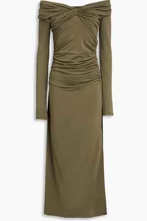 TOVE Off-the-shoulder twisted stretch-jersey midi dress - Green - FR 38