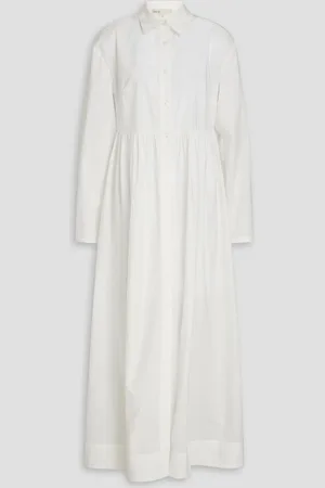 ONIA Tencel™ and cotton-blend poplin midi shirt dress - - XS