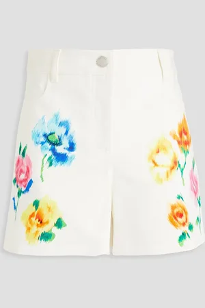 Moschino Floral-print denim shorts - - IT 46