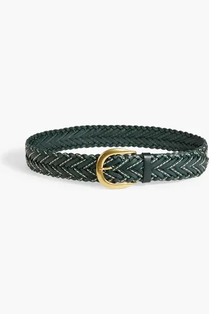 ZIMMERMANN Braided leather belt - Green - XS/S
