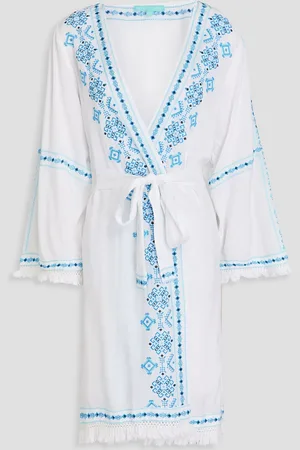 Melissa Odabash Kara fringed embroidered mousseline coverup - - S