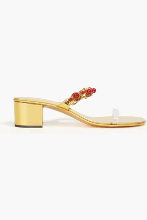 Giuseppe Zanotti Embellished metallic leather sandals - Metallic - EU 35