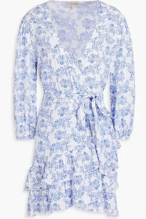 Melissa Odabash Legacy ruffled floral-print mousseline mini wrap dress - - L