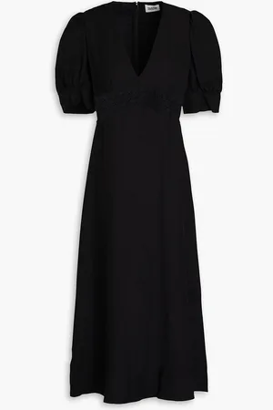 Claudie Pierlot Corded lace-paneled crepe midi dress - - FR 36