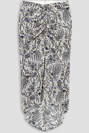 VERONICA BEARD Pixie asymmetric printed stretch-silk georgette skirt - - US 0