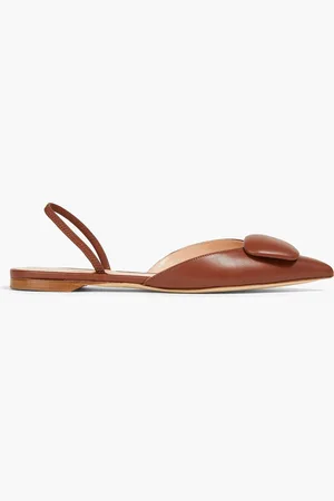 Rupert Sanderson Appliquéd leather point-toe flats - - EU 39.5