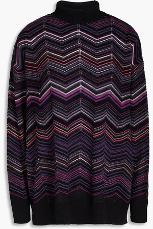 Missoni Brushed wool-blend jacquard-knit turtleneck sweater - Purple - IT 36