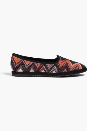 Missoni Metallic crochet-knit slippers - - EU 36