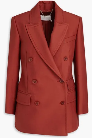 ZIMMERMANN Double-breasted wool-blend blazer - Red - 00
