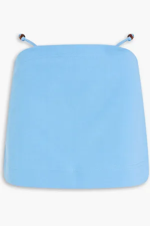 Ganni Bead-embellished cotton mini skirt - Blue - DE 44