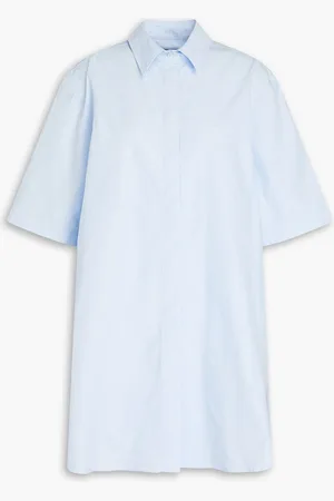 Loulou Studio Mago cotton-poplin mini shirt dress - Blue - L