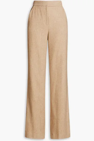 VERONICA BEARD Tonelli herringbone flannel wide-leg pants - Brown - US 10