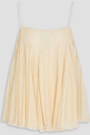 ZIMMERMANN Chantilly lace and chiffon top - White - 1
