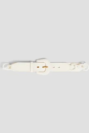 ZIMMERMANN Chain-embellished leather belt - White - S/M
