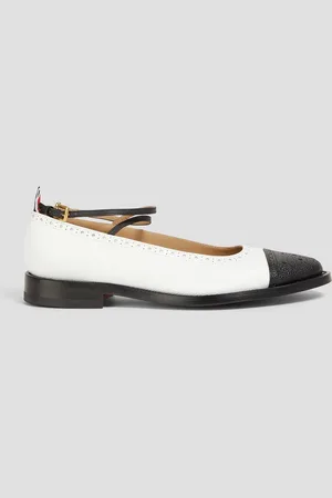 Thom Browne Two-tone pebbled-leather ballet flats - - EU 36