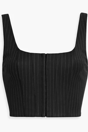 ALICE+OLIVIA Alice Olivia - Breslin cropped pinstriped twill top - - US 2