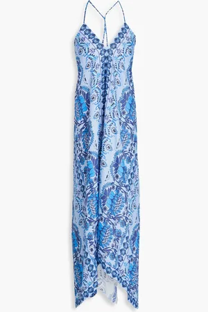 Sandro Paisley-print twill maxi dress - Blue - FR 34