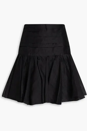 Sandro Fluted pleated linen-blend gauze mini skirt - - FR 40
