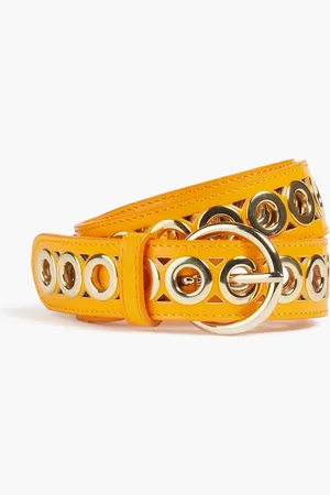 Sandro Eyelet-embellished leather belt - Yellow - 1