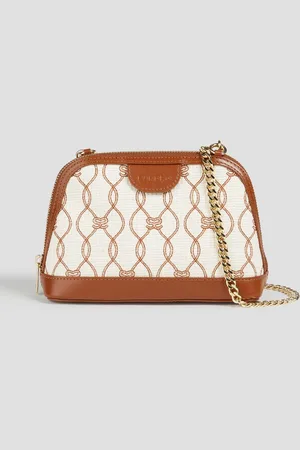 Sandro Leather-trimmed printed canvas cross-body bag - White - OneSize
