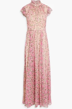 MIKAEL AGHAL Button-detailed floral-print chiffon maxi dress - - US 2