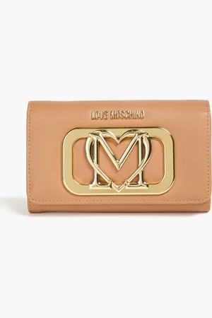 Moschino Gold Rush embellished faux leather wallet - Neutral - OneSize