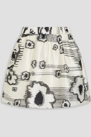 STINE GOYA Solera metallic floral-jacquard mini skirt - White - S