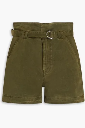 Frame Belted denim shorts - Green - 25