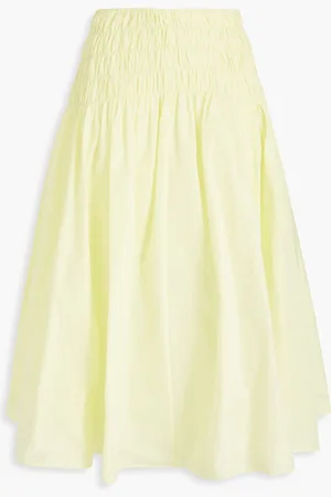 Maje Shirred shell midi skirt - Yellow - FR 40