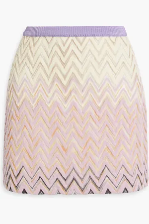 Missoni Crochet-knit wool-blend mini skirt - Purple - IT 46