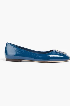 Tory Burch Georgia embellished patent-leather ballet flats - - US 5