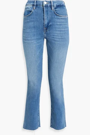 Frame Le Super High cropped high-rise straight-leg jeans - Blue - 26