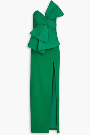 Marchesa Notte Strapless bow-detailed taffeta and crepe gown - - US 8