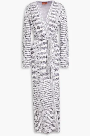 Missoni Belted embellished space-dyed crochet-knit wool-blend cardigan - - IT 44