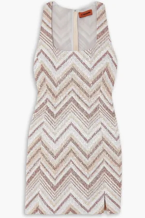 Missoni Sequin-embellished crochet-knit mini dress - Neutral - IT 44