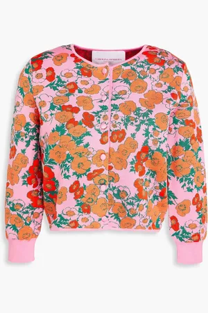 Carolina Herrera Cropped jacquard-knit silk-blend cardigan - - M