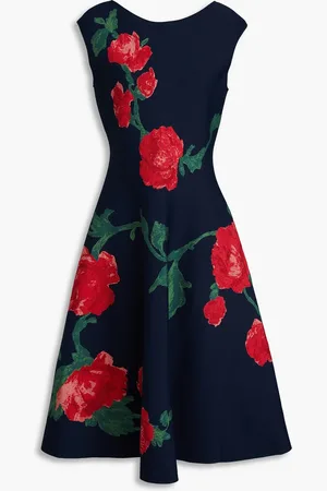 Carolina Herrera Jacquard-knit midi dress - Blue - XS