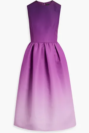 Oscar de la Renta Dégradé faille midi dress - Purple - US 12