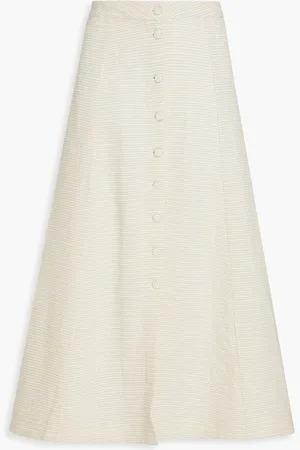 Casa Raki Rosalia cotton-seersucker midi skirt - Neutral - XS