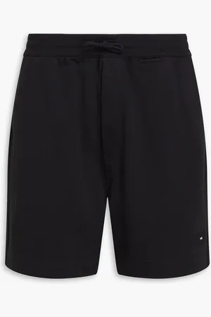 Y-3 French cotton-terry drawstring shorts - - XS